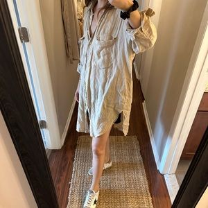 Zara linen beige shirt/dress